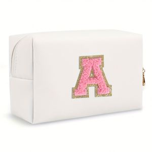 Bolsa de Cosméticos con Logotipo Personalizado, 26 Letras Bordadas, Bolsa de Aseo Octogonal para Mujer, Bolsa de Viaje de Gran Capacidad, Bolsa de Mano - Product Image 4