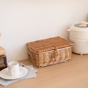 <span class=keywords><strong>Cesto</strong></span> portaoggetti rettangolare rustico in <span class=keywords><strong>vimini</strong></span> personalizzato, multiuso, con coperchio intrecciato a mano e rivestimento in tessuto - Product Image 1