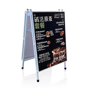 Custom esterno portatile in metallo doppio lato un telaio marciapiede cartello Poster Stand
