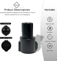 Adaptateur de charge J1772 vers Tesla Type 1 avec prise d'entrée/sortie pour Tesla Model 3/Y/S/X 60A 250V AC
