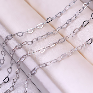 Chaîne lâche faite à la main, plaquée, en forme de cœur, brute, semi-finie, collier, chaîne d'extension de 1 mètre - Product Image 5