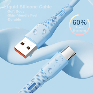 Chất lỏng Silicone nhanh sạc cáp, <span class=keywords><strong>USB</strong></span> Loại C Cáp, mềm bền Loại C Cáp phổ quát cho iPhone Samsung Google Pixel - Product Image 3