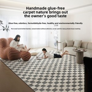 พรมปูพื้นห้องนอนทำมือจากโรงงาน ผ้าปูพื้นห้องนั่งเล่นสุดหรู ผ้าห่ม<span class=keywords><strong>ข้าง</strong></span><span class=keywords><strong>เตียง</strong></span> ไม่ต้องใช้กาว ป้องกันคราบ ชุดพรมปูพื้น<span class=keywords><strong>โต๊ะ</strong></span>กาแฟ - Product Image 3