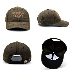 Casquette de baseball personnalisée en tissu Oxford ciré vieilli, motif à pois, style rétro, minimaliste et tendance, pour l'extérieur et les loisirs - Product Image 2