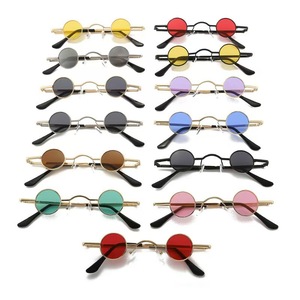 แว่นกันแดดทรงกลมวินเทจพังก์กรอบเล็กน้ำหนักเบา UV400 สำหรับผู้ชายผู้หญิงโลหะฮิปฮอปแว่นตาแฟชั่น - Product Image 6