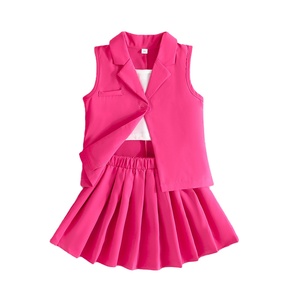 ชุดเสื้อผ้าเด็กผู้หญิง 3-7 ปี เสื้อแขนกุดลำลอง เสื้อเชิ้ตสั้น เสื้อกั๊ก แฟชั่นเกาหลี ชุดกระโปรง ชุดฤดูร้อน 3 ชิ้น - Product Image 2