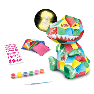 Yaratıcı zanaat oyuncak hediye DIY boyanabilir karikatür gece lambası çocuklar DIY boyalı Graffiti hayvanlar modeli gece lambası renkli kalem seti oyuncaklar - Product Image 5