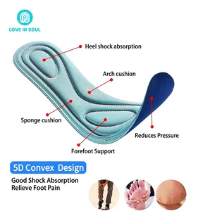男性用3Dメモリーフォームインソール女性用コンフォートスポンジシューズインサート足の痛みを和らげるための交換用シューズインソール