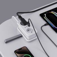 Nouvelle multiprise de voyage portable de style allemand/coréen, norme UE, PD20W, 2 prises avec USB et 2 ports TYPE-C, intelligente et portable