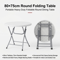 Ensemble de table à manger légère et neuve, 4 places, table pliante en plastique avec structure en acier, portable pour les événements et les fêtes en plein air
