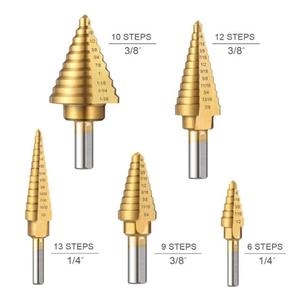 6Pcs 4241 Tốc Độ Cao Thép Cổ Điển Titan Bước Khoan <span class=keywords><strong>Bit</strong></span> Thiết Lập Cho Khoan Kim Loại - Product Image 3
