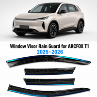 Deflectores de Viento y Visores de Ventana (4 Piezas) para ARCFOX T1 2025 2026, Accesorios para Coche, Juego de Ventanas Laterales Color Negro Ahumado