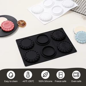 Molde de Silicona Redondo de 6 Cavidades para Tartas, Antiadherente, de Grado Alimenticio, para Quiches, Mousses y Postres - Product Image 4