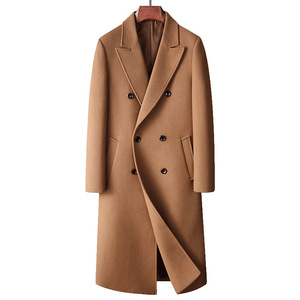 Cappotto Slim in Lana da <span class=keywords><strong>Uomo</strong></span> Autunno/Inverno 2024, <span class=keywords><strong>Doppiopetto</strong></span> Artigianale, Stile Business-Casual, Trench Lungo - Product Image 4