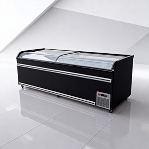 Congelador comercial de exhibición rápida con doble puerta de vidrio para pescado congelado y helados, refrigerador y enfriador para el hogar - Product Image 1