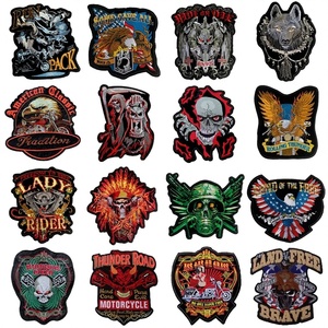 Parches de PVC ecológicos con diseño de calavera punk, broche punk, estilo gótico oscuro de música rock, bordados para sudaderas, chaquetas, abrigos y blusas. - Product Image 2