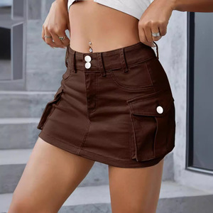 Nouvelle mode tendance pour femmes, style streetwear uni, taille basse, coupe slim, multi-poches, style hip-hop - Product Image 2