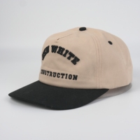 Unisex tweekleurige zachte top vijfdelige puur katoenen baseballcap, aangepaste borduurlogo, hoogwaardige groothandel