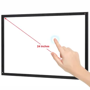 Cam çoklu dokunmatik ekran çerçevesi olmadan dikişsiz çoklu dokunmatik destek 24 inç IR dokunmatik ekran yerleşimi kiti