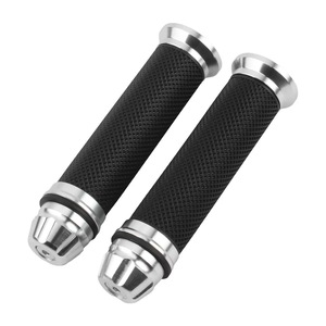 Poignées de guidon de moto avec embout de guidon Racing CNC en aluminium et caoutchouc souple universelles pour guidon de 7/8 "(22 mm) (noir) - Product Image 6