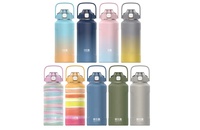 HAERS Outdoor Grande capacité en acier inoxydable Tasse portable isolée sous vide avec filtre et paille Bouteille d'eau de sport Bouilloire
