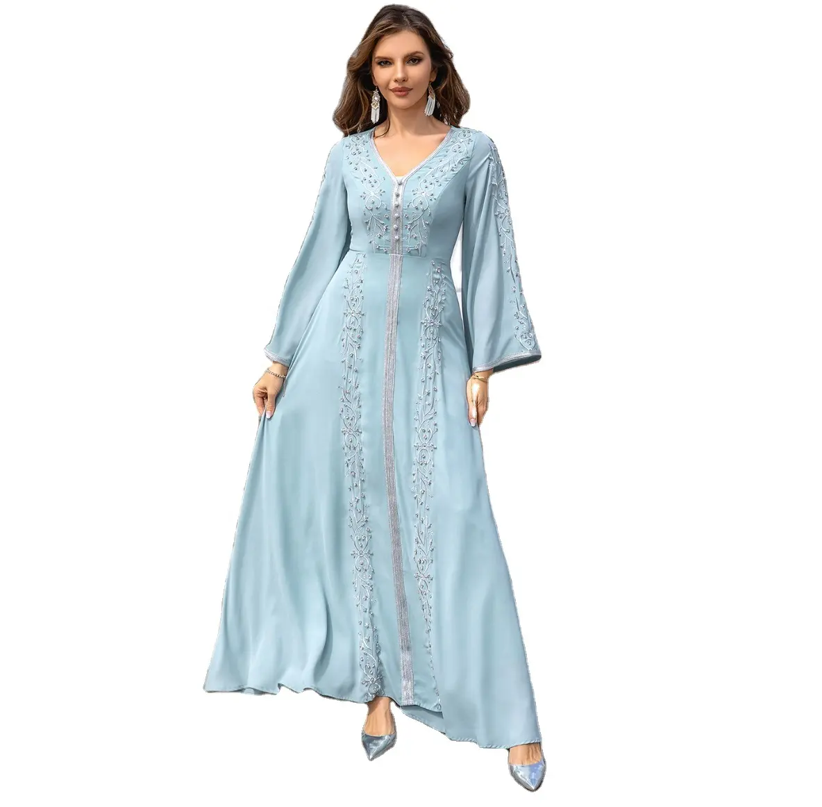 Muslim Stately Robe Women's abaya Embroidered Women's Dress Light Luxury