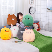 Couverture-claquettes en peluche pour adultes et enfants, motif animal, en polaire douce et coton, technique de tissage, pour la sieste et les pique-niques