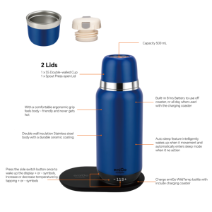 Calentador de Leche Portátil Emigo Milk Nest 500 ml, Termo para Alimentación de Bebés con Control Táctil por Aplicación Inteligente, Temperatura Constante, para Viajes al Aire Libre - Product Image 4