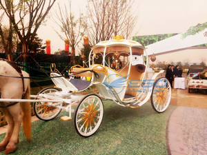 Wedding Horse Carriage Luxury Classical Pumpkin Horse Wagon Luxury Wedding Carriage Special Transport Electric Horse Carriage - Product Image 4