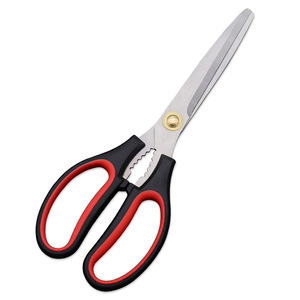 <b>Kitchen</b> <b>Scissor</b> Stainless Steel 8 In Straight Head Red And Black Handle For Meat Chicken Steak Grill Use Home Cooking - Product Image 3