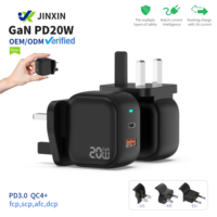 Charger Dinding USB-C 20W Laris Manis, Charger Tipe C 20W Cepat dengan Steker UK, Proteksi OTP