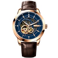 Jam Tangan Mekanik Otomatis Pria Robinni Stainless Steel Skeletonized Flywheel Tahan Air 5ATM Model Baru 2026