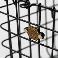Panier de rangement industriel vintage en fil de fer, 2 tailles, avec étiquette numérotée en laiton pour salle de bain, articles de toilette et décoration intérieure