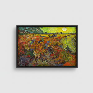Elegant Printed Canvas Artwork: Van Gogh 'Red Vineyard' Home Decor,<b>BLACK</b> <b>FRAMED</b> CANVAS - Product Image 2