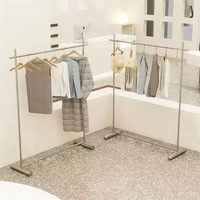 Portant à vêtements métallique à rail unique pour boutique de vêtements personnalisée, support de rangement pour magasin de vêtements OEM/ODM