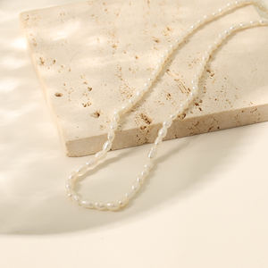 שרשרת פנינים של מים מתוקים טבעת פנינה שרשרת זהב pvd מצופה זהב אלגנטי אלגנטי שרשרת פנינים טהורים - Product Image 5