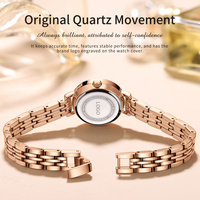 Montre à quartz pour femme Olevs5508, luxe moderne, bracelet en acier inoxydable, résistante à l'eau 3BAR, cadran à aiguilles lumineuses, fermoir pliant