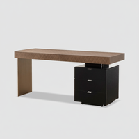 DAZOOHOME Bureau Moderne Minimaliste de Luxe Léger en MDF avec Surface en Panneau Artificiel, Table de Maquillage pour Étudiant, Bureau d'Ordinateur avec Rangement