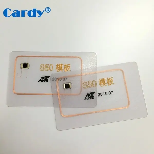 การ์ด PVC ใส RFID แบบเบาพิเศษสำหรับโรงแรม Mifare การ์ดคีย์การ์ด NFC พิมพ์แบบกำหนดเอง