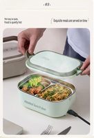 304 Edelstahl Elektrische Heiz-Lunchbox Tragbarer Thermostatischer Lebensmittelbehälter