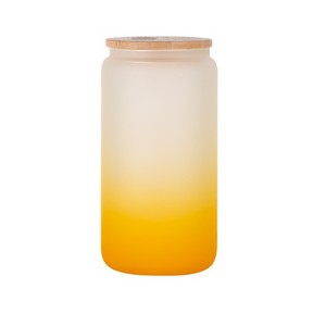Translucent Frosted Glass Tumbler Bamboo Lid Straw 20oz Home Smoothie <b>Drink</b> <b>Cup</b> - Product Image 6