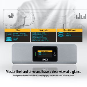 Casing SSD M.2 ITGZ Smart Screen, Protokol Ganda NVMe SATA USB <span class=keywords><strong>3.2</strong></span> 10Gbps, Ringan - Product Image 3