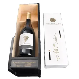 Custom Assembled Luxury Wooden Wine Set Gift Box Clam Shell Style with Matt Lamination Paperboard Material Wine Set Packaging