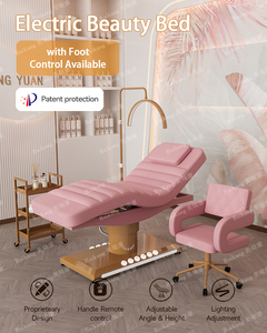 Maßgefertigte Luxus-Kosmetikliege mit Goldbasis, Modern, 3 Motoren, Elektrisch Verstellbar, für Gesichtsbehandlungen, Massage, Kosmetik, Spa und Wimpernverlängerung - Product Image 2
