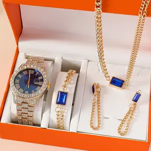Nuovo set di orologi da donna fashion ins style assortiti orologio al quarzo bracciale anello orecchini collana set