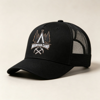 Casquette de camionneur personnalisée style sport avec logo brodé, 5 panneaux, maille respirante, visière classique, pour femmes et hommes