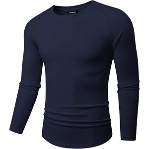 Custom Fall Fashion Long Sleeve <b>Thermal</b> <b>Fleece</b> Shirts Crew Neck Basic T-Shirts for Outdoor Use - Product Image 6