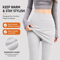 Legging de yoga 2-en-1 gris clair pour femme, doublé polaire, thermique, taille haute, coupe ajustée, effet galbant, logo personnalisé