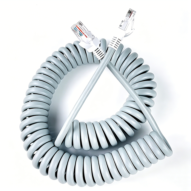 1-15m Telephones Handset Coiled Cable RJ11 6P4C Spiral Cable Phone Wire Curly Cord