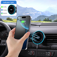 Chargeur de voiture sans fil magnétique 25W, support de ventilation, lumière RGB, charge rapide sans fil, compatible avec les smartphones iPhone